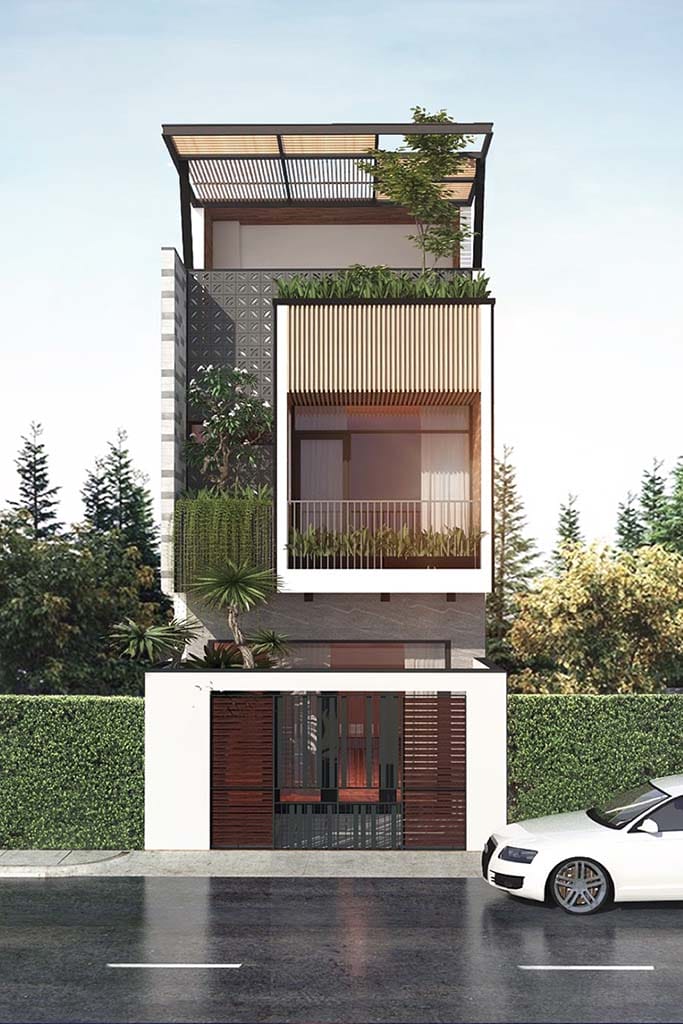 Mẫu nhà phố 2 tầng, 3 tầng