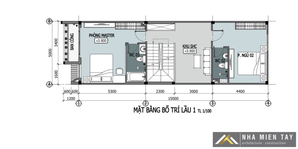 mặt bằng nhà 5x18m