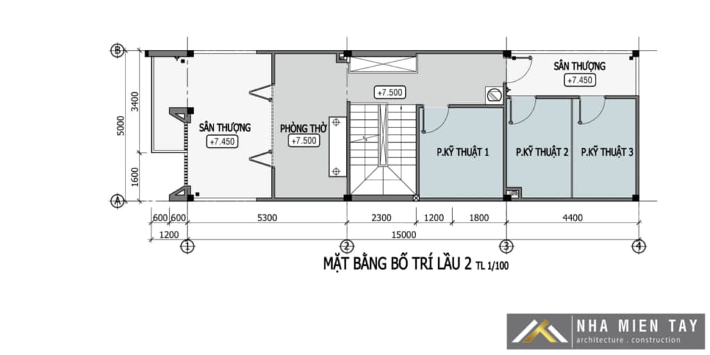mặt bằng nhà 5x18m
