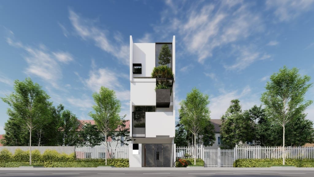 Nhà ống 4 tầng đẹp 2021