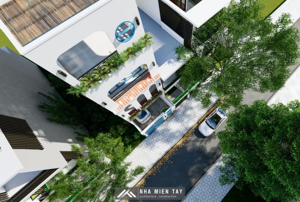 nhà phố 4 tầng địa trung hải